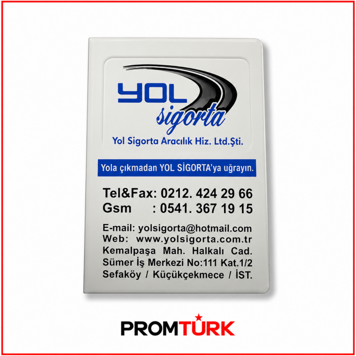 Beyaz Biala Logo Baskılı Promosyon Ruhsat Kabı
